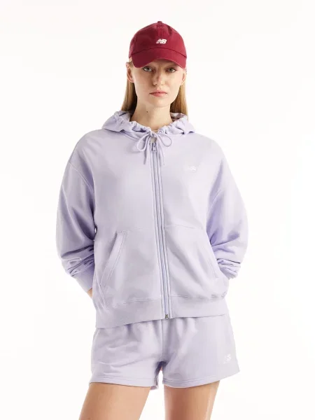 Спортивна кофта New Balance Sport Essentials FT бавовна/поліестер фіолетовий