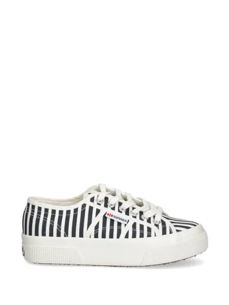 Sneakerși Superga cu dungi cu platformă albastru