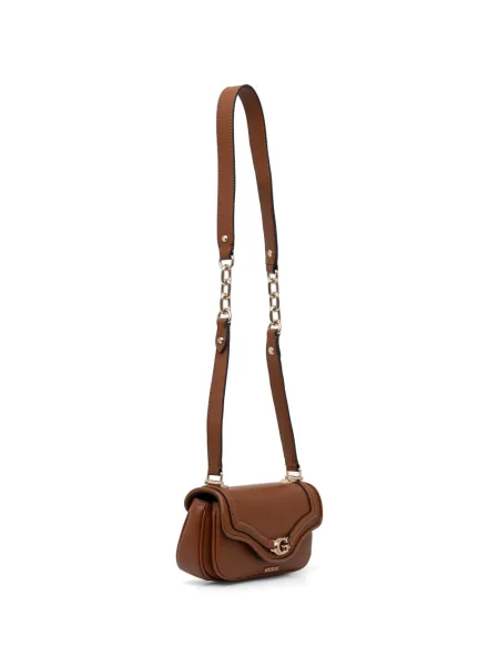 Crossbody torbica Guess s autogramom smeđa