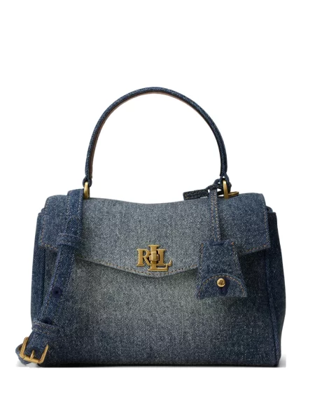 Geantă shopper Lauren Ralph Lauren din piele albastru