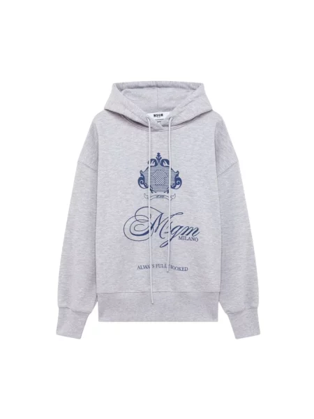 Bluza z kapturem Msgm z kapturem szara