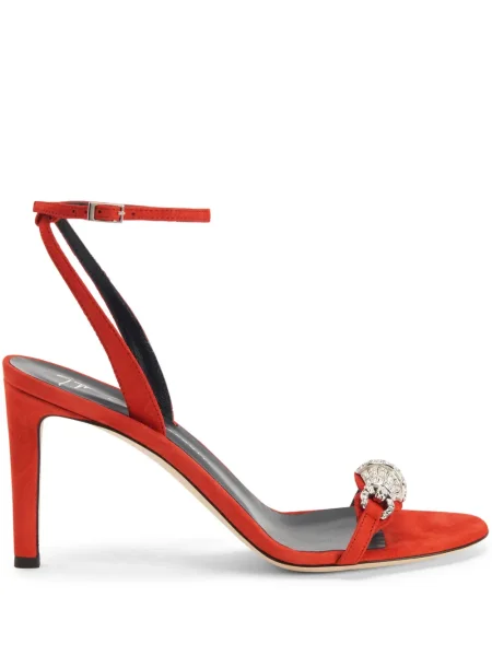 Sandale Giuseppe Zanotti din piele de căprioară portocaliu