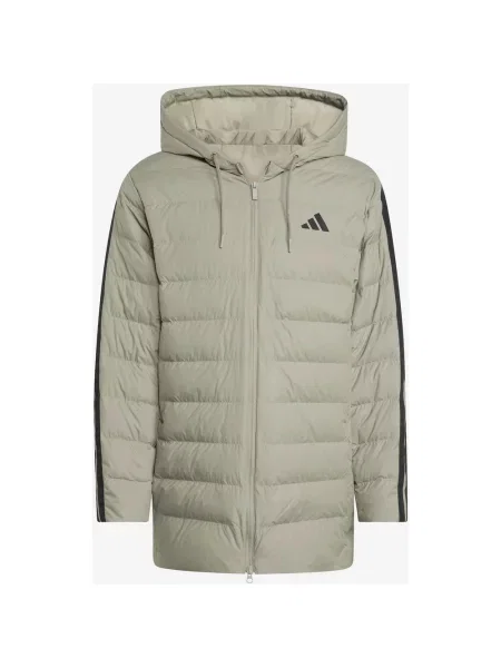 Kurtka z kapturem Adidas Essentials CLIMAWARM Light Down beżowozielony S brązowa