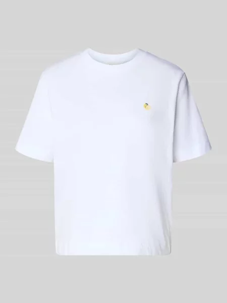 T-shirt o pudełkowym kroju z czystej bawełny model ELLA' Selected Femme biała