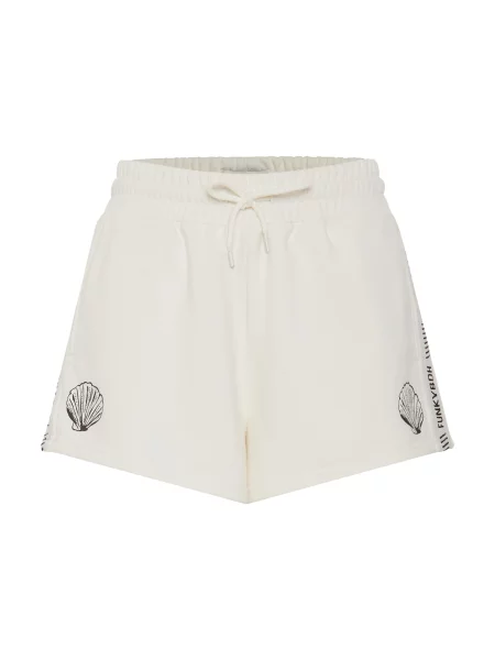 Funky Buddha Pantaloni negru / murdar alb