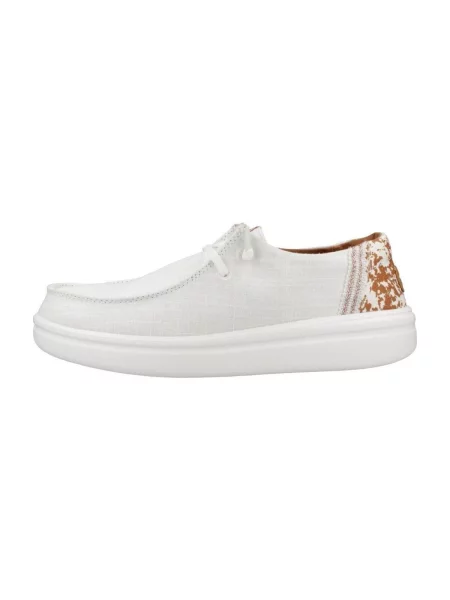 Pantofi Heydude cu imprimeu animal print alb