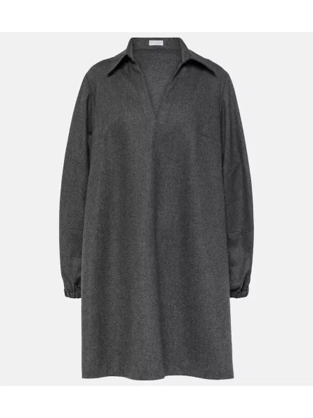 Rochie Brunello Cucinelli de flanelă gri