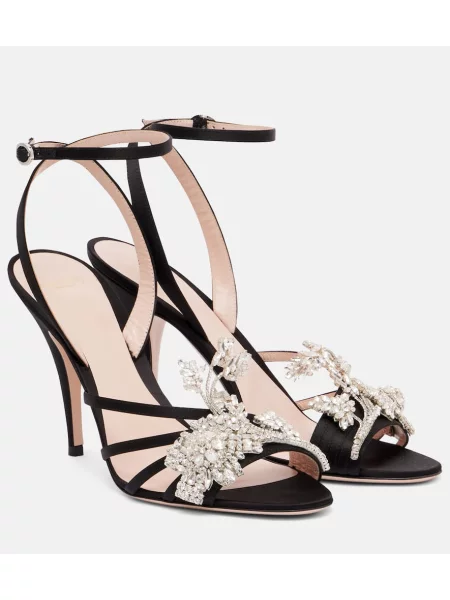 Sandale Valentino Garavani din satin negru