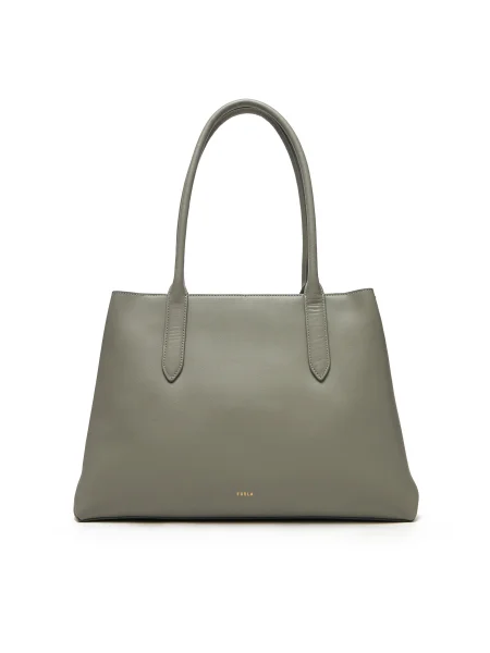 Кожена чанта Furla зелено