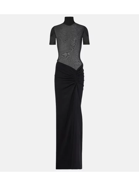 Rochie maxi Christopher Esber din jerseu de costum negru