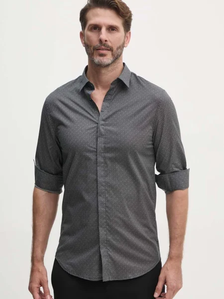 Košulja Armani Exchange za muškarce tamno slim s klasičnim ovratnikom ZNEAZ plava