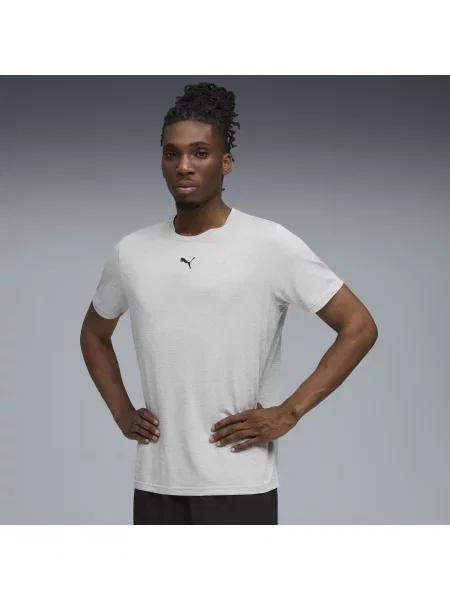 PUMA melanżowa koszulka TAD ESSENTIALS z logo Cat Odzież S szary