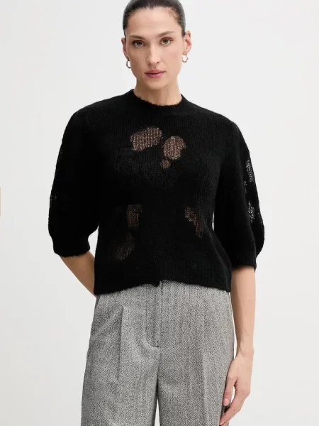 United Colors of Benetton pulover din amestec de lână light negru