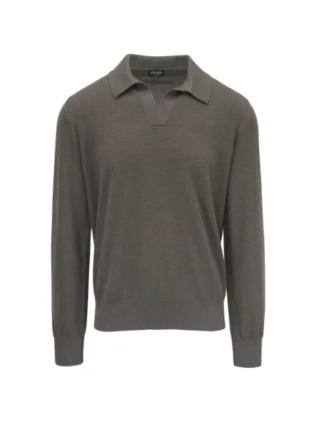 Gulerat tricou polo Zegna gri