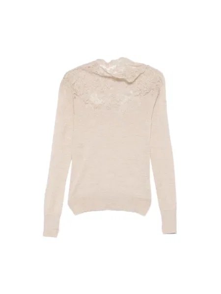 Dzianinowy sweter Ermanno Scervino beżowy