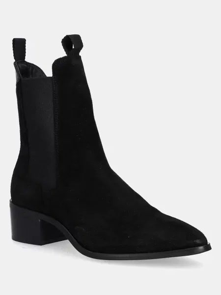 Gant botine din piele întoarsă St Broomly cu plat negru