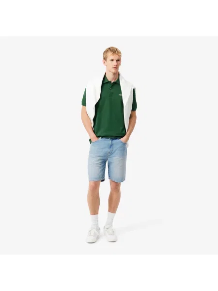 Lacoste Denimowe Szorty Straight Fit niebieskie