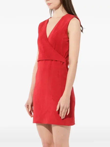 Rochie Balmain din piele plic roșu
