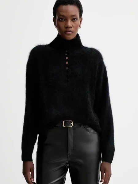 Rag & Bone sweter kaszmirowy z półgolfem czarny