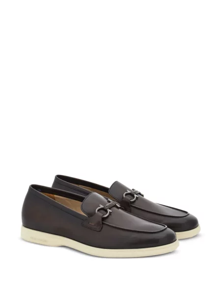 Iš natūralios odos loaferiai Ferragamo ruda