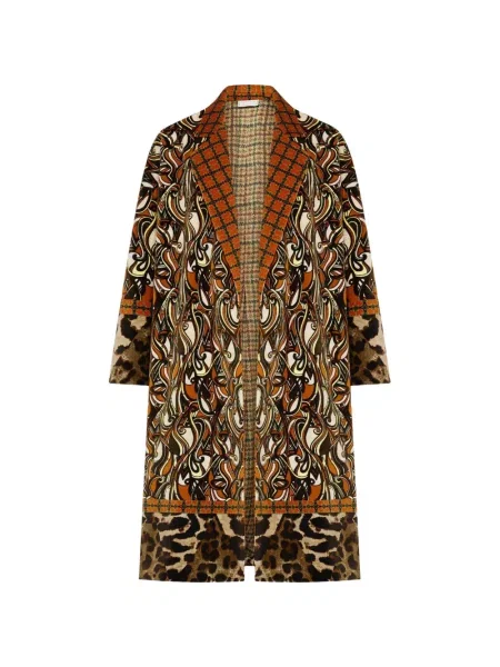 Palton Pierre-louis Mascia cu imagine cu imprimeu animal print maro