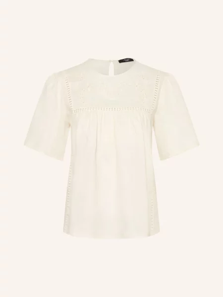 Weekend Max Mara Koszulka Bacino Z Mieszanki Materiałów Z Dodatkiem Lnu weiss