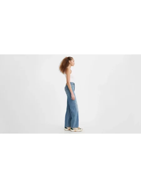 Levi's jeansy RIBCAGE FULL LENGTH high waist niebieskie