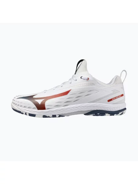 Încălțăminte de tenis pentru bărbați Mizuno Wave Drive Neo 4 white/insignia blue/orange alb