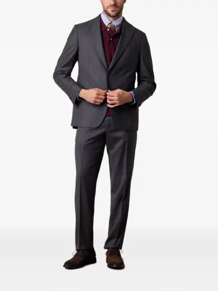 Hlače Brooks Brothers bez pete keper siva