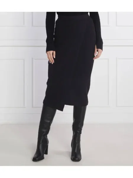 Calvin Klein Fustă cu adaos de lână negru