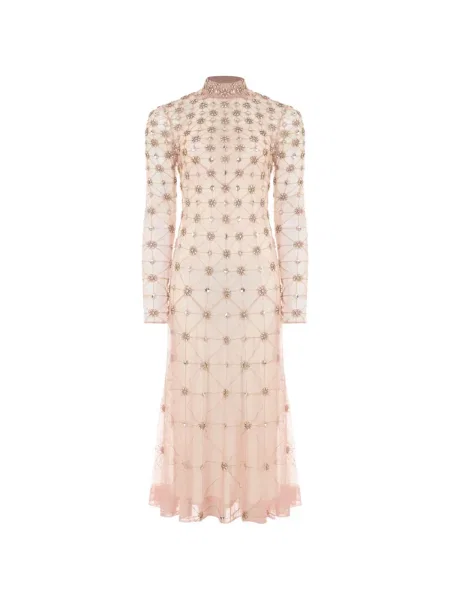 Rochie midi Temperley London de cristal până la genunchi de costum roz
