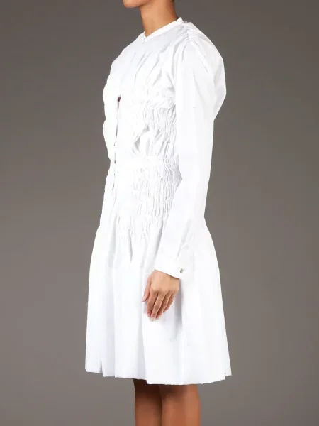 Rochie tip cămașă Maison Rabih Kayrouz de costum alb