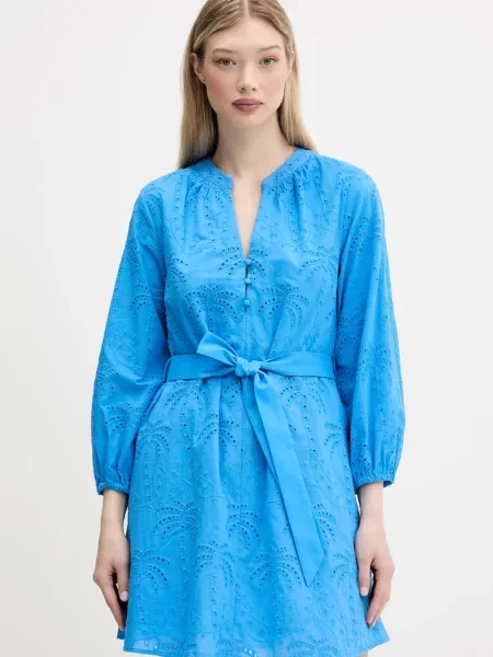 Рокля Desigual TOURS къса разкроена синьо