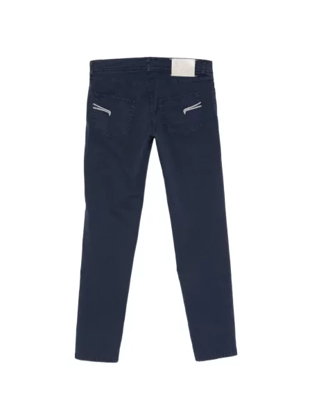 Pantaloni Barba cu broderie albastru