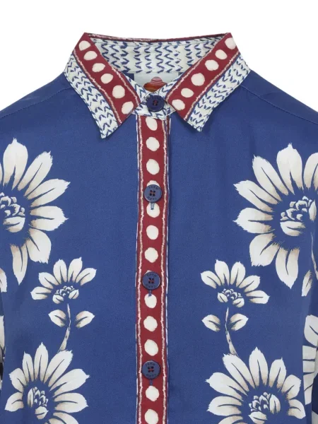 Top Farm Rio cu model floral albastru