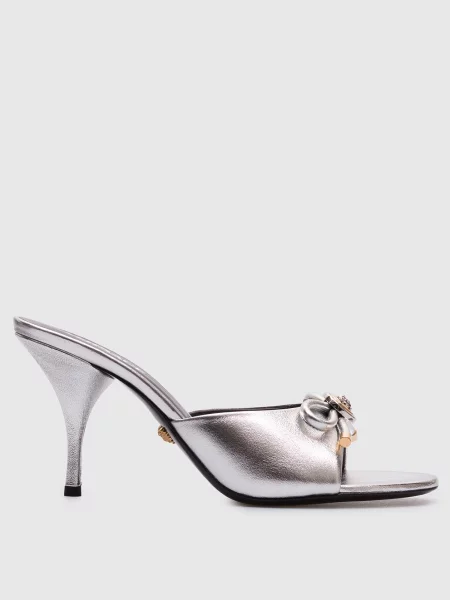 Кожаные мюли Versace с бантом