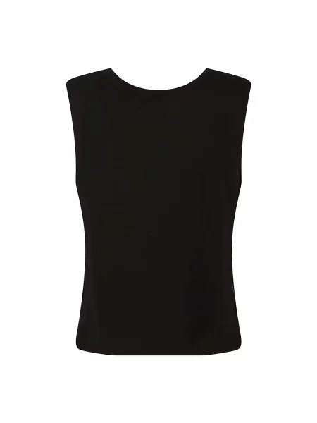 Top Alexander Wang z dekoltem w łódkę na ramiączkach czarny