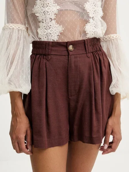 Kratke hlače z dodatkom lanu Answear.LAB rjava