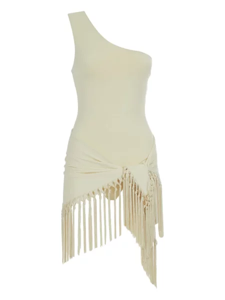 Costum de baie Taller Marmo cu franjuri cu un umăr gol