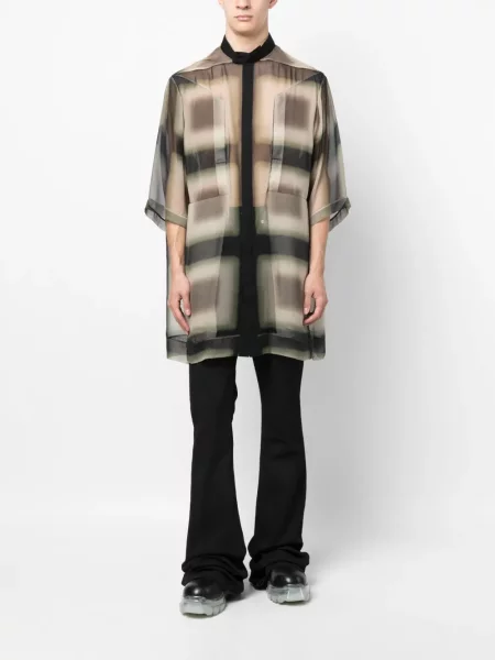 Šilkinė skaidri marškiniai Rick Owens juoda