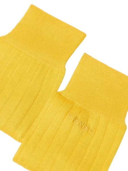 Șosete Fendi cu broderie galben