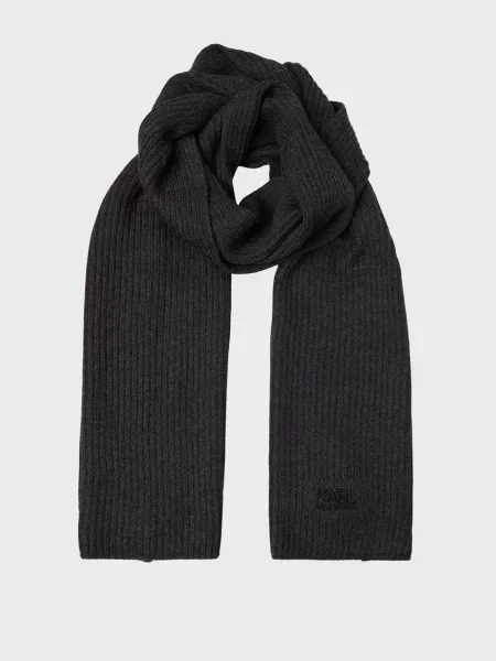 Шерстяной шарф Karl Lagerfeld серый