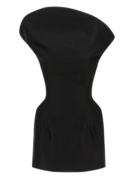 Mała sukienka mini Magda Butrym asymetryczna garniturowa czarna