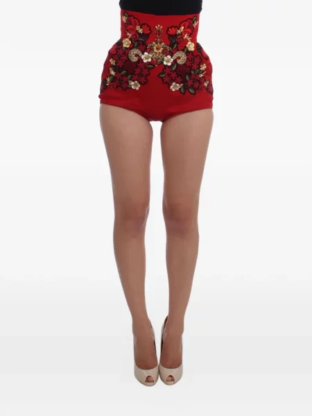 Pantaloni scurți Dolce & Gabbana cu model floral roșu