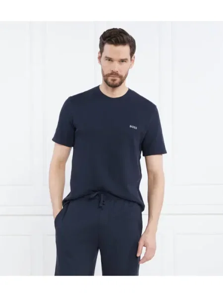 BOSS BLACK Tricou Waffle negru