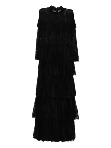 Rochie maxi Saiid Kobeisy din dantelă lungă de costum negru