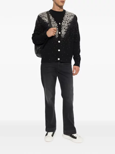 Cardigan Amiri cu aplicații negru