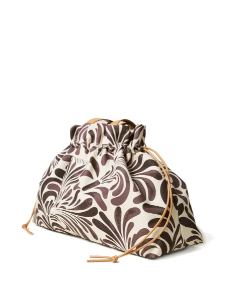Geantă shopper Twinset din canvas alb