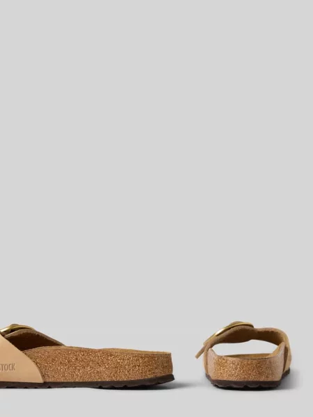 Klapki Birkenstock wsuwane z logo beżowe