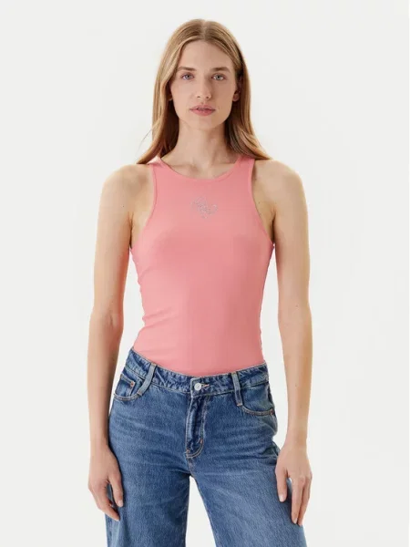 Guess Felső Regular Fit rózsaszín